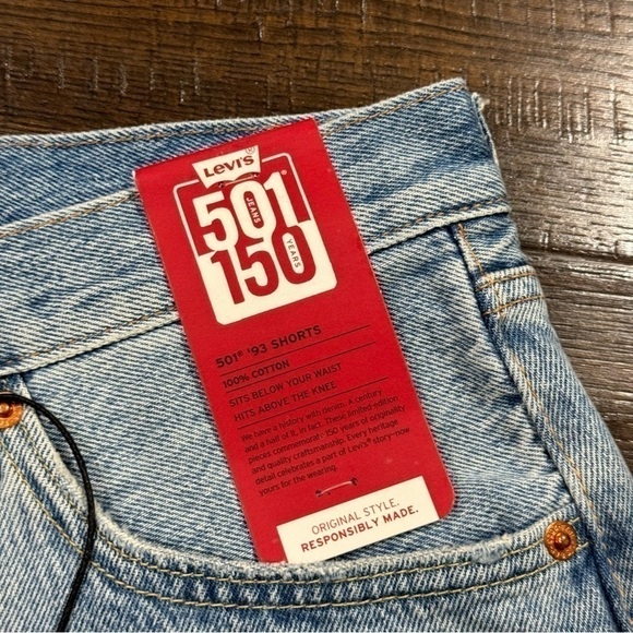 Levi’s 501 93 Patchwork Denim Shorts Size 33X7 Men - Picture 2 of 11